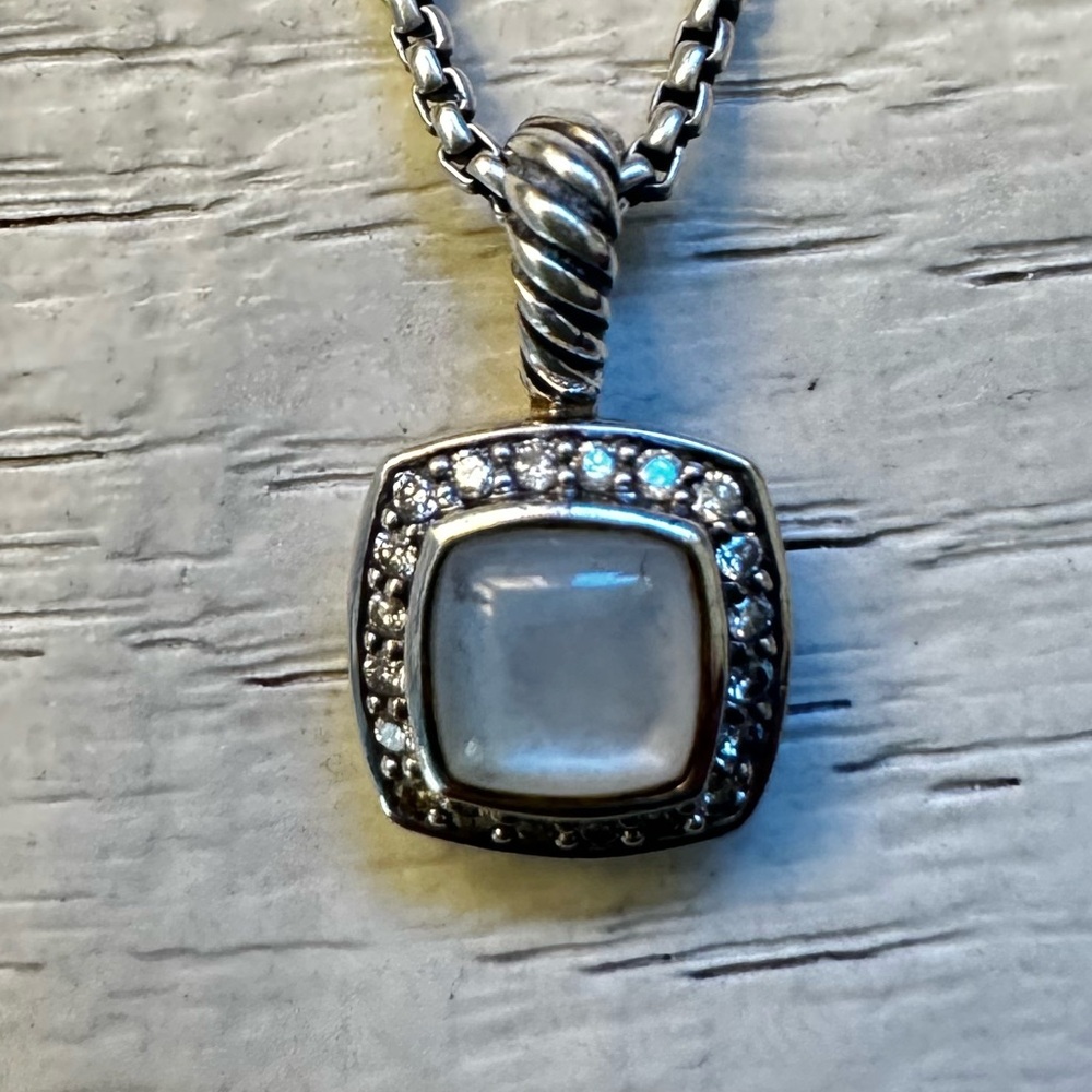 David Yurman Necklace with Pearl and Diamond Pendant